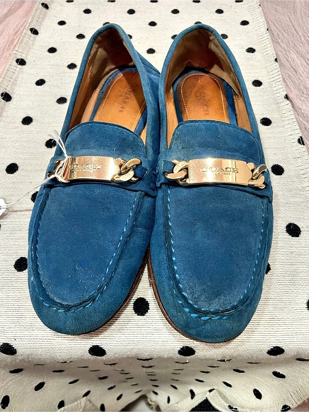 Coach Blue Moccasins